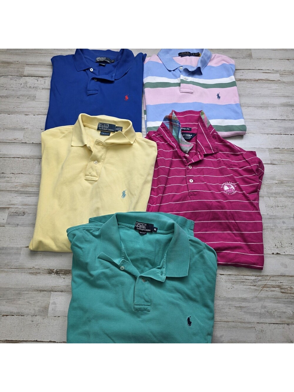 Lot of 5 POLO RALPH LAUREN Polo Shirts Men’s XL Cotton, Classic, Preppy, Casual